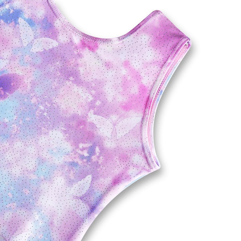 MYQFF 8t 9t Gymnastics Leotard for Girls Dance Ballet Leotards for Kids Teens Biketards Tumbling Hip Hop Dance Outfits for Competition Training Performances Pink Purple Butterfly - Image 4